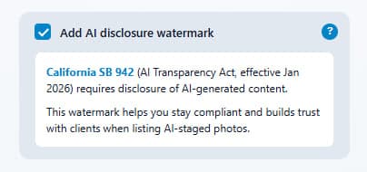 AI Disclosure watermark feature in Agent Lens extension